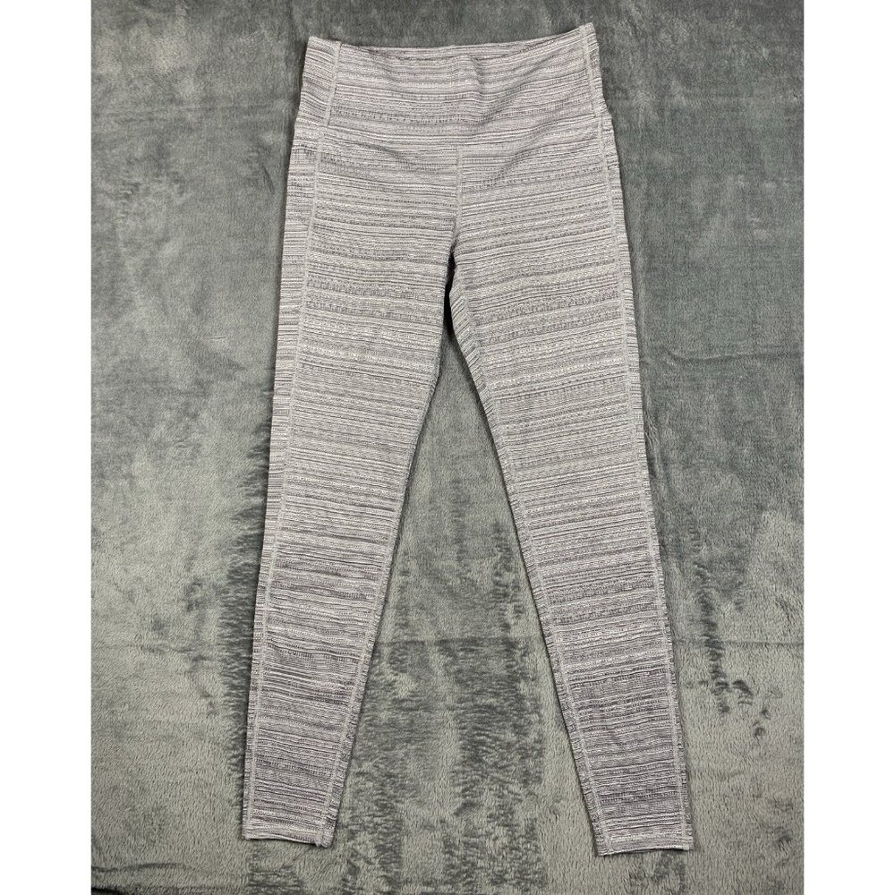 Athleta Leggings Women's Size Small Petite Gray Jacquard Textured Pocket